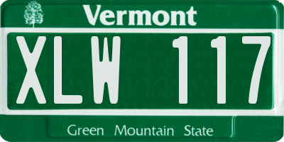 VT license plate XLW117