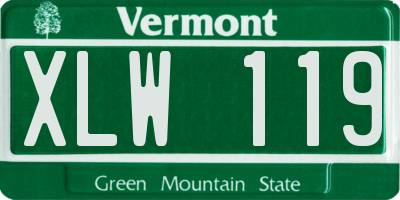 VT license plate XLW119