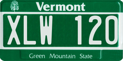 VT license plate XLW120