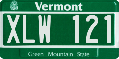 VT license plate XLW121