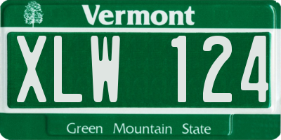 VT license plate XLW124