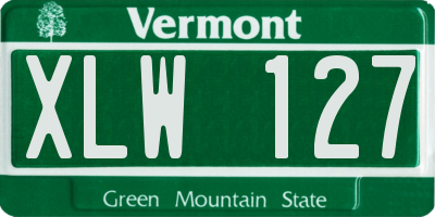 VT license plate XLW127
