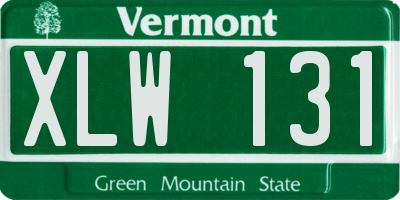 VT license plate XLW131