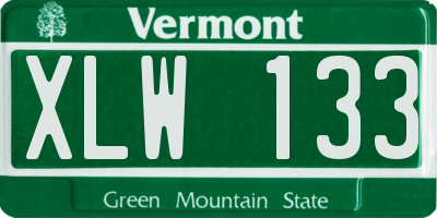 VT license plate XLW133