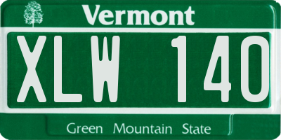 VT license plate XLW140