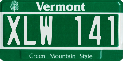 VT license plate XLW141