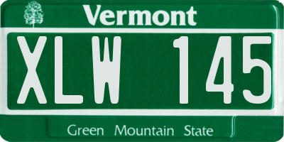 VT license plate XLW145