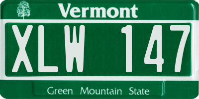 VT license plate XLW147