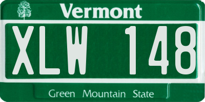 VT license plate XLW148