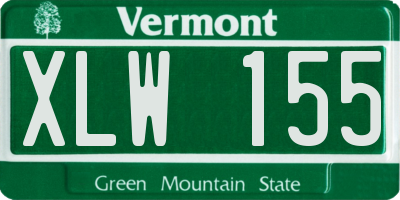 VT license plate XLW155