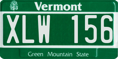 VT license plate XLW156