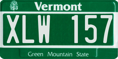 VT license plate XLW157