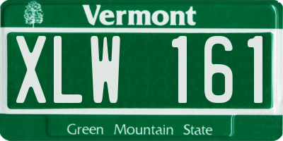 VT license plate XLW161