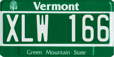 VT license plate XLW166