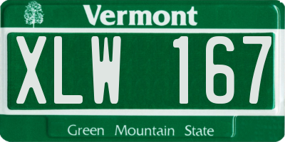 VT license plate XLW167