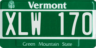 VT license plate XLW170