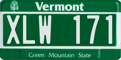 VT license plate XLW171