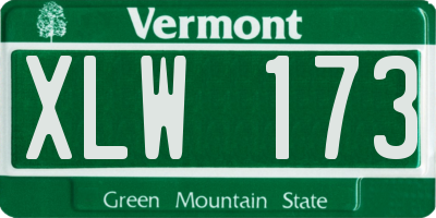 VT license plate XLW173