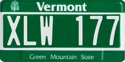 VT license plate XLW177