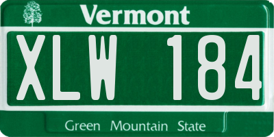 VT license plate XLW184