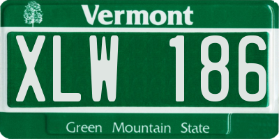VT license plate XLW186