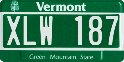 VT license plate XLW187
