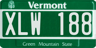 VT license plate XLW188
