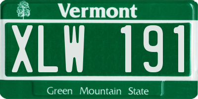 VT license plate XLW191