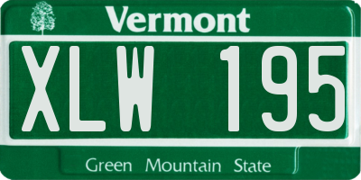 VT license plate XLW195