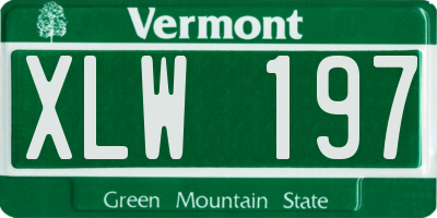 VT license plate XLW197