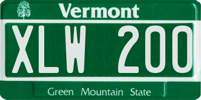 VT license plate XLW200
