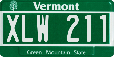 VT license plate XLW211
