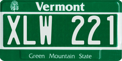 VT license plate XLW221