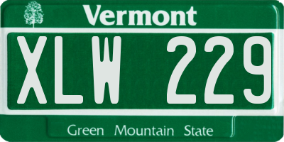 VT license plate XLW229