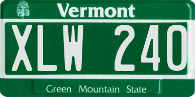 VT license plate XLW240