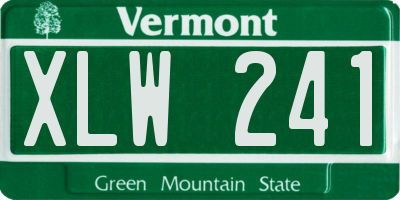 VT license plate XLW241