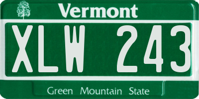 VT license plate XLW243