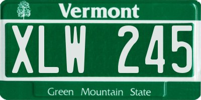VT license plate XLW245
