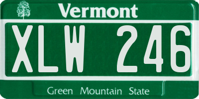 VT license plate XLW246