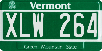 VT license plate XLW264