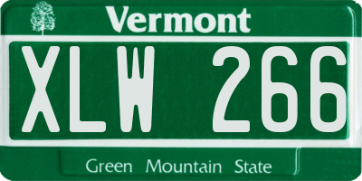 VT license plate XLW266