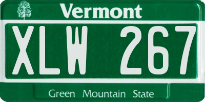 VT license plate XLW267