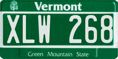 VT license plate XLW268