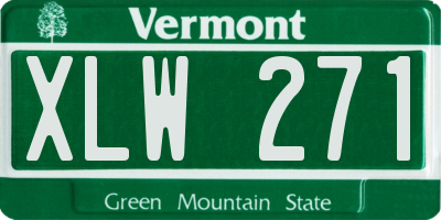 VT license plate XLW271