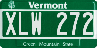 VT license plate XLW272