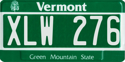VT license plate XLW276