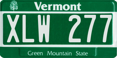 VT license plate XLW277