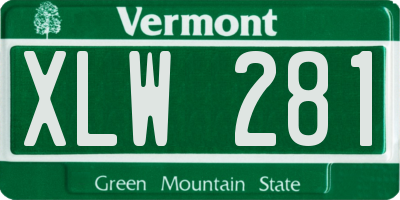 VT license plate XLW281