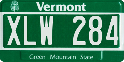 VT license plate XLW284
