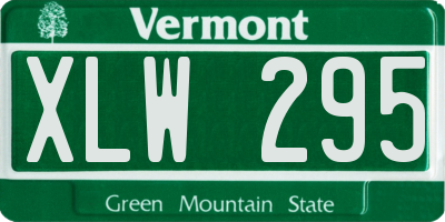 VT license plate XLW295